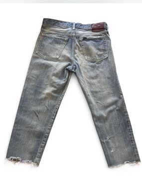 Chimala Japan CS21 WP05D Distressed Ankle Cut Selvedge Jeans Size 28